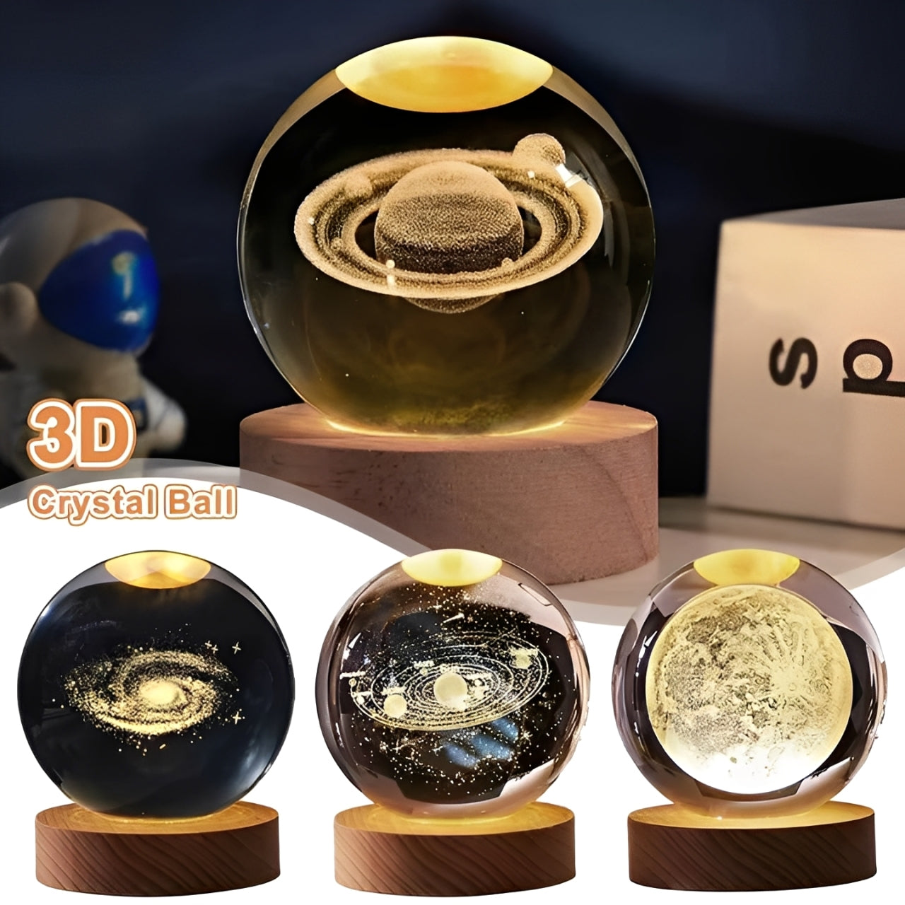 CosmoLumia Lámpara 3D de Cristal
